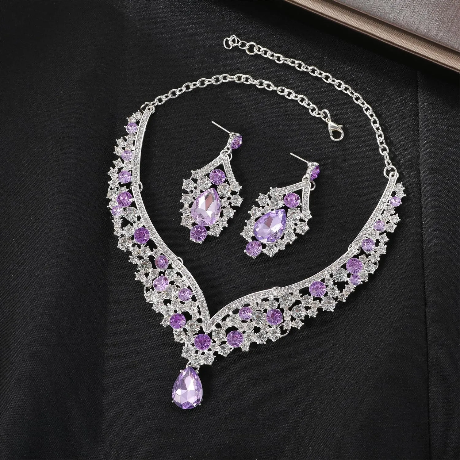 Kamirola Tiaras and Crowns for Women,Tiaras Earrings Necklace, Crystal Bridal Jewelry Set, Costume Party Halloween Prom Pageant Jewelry for Women