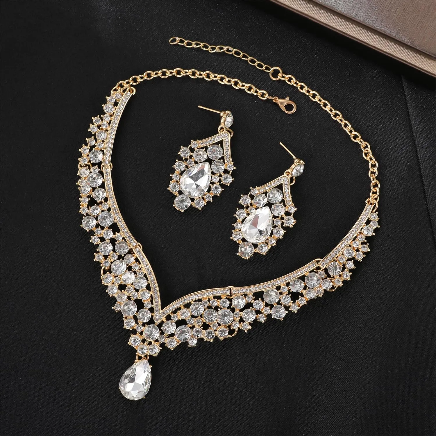 Kamirola Tiaras and Crowns for Women,Tiaras Earrings Necklace, Crystal Bridal Jewelry Set, Costume Party Halloween Prom Pageant Jewelry for Women