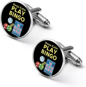 Keep Calm Play Bingo Funny Cufflinks Shirt Cuff Links Accessories Business Wedding Jewelry