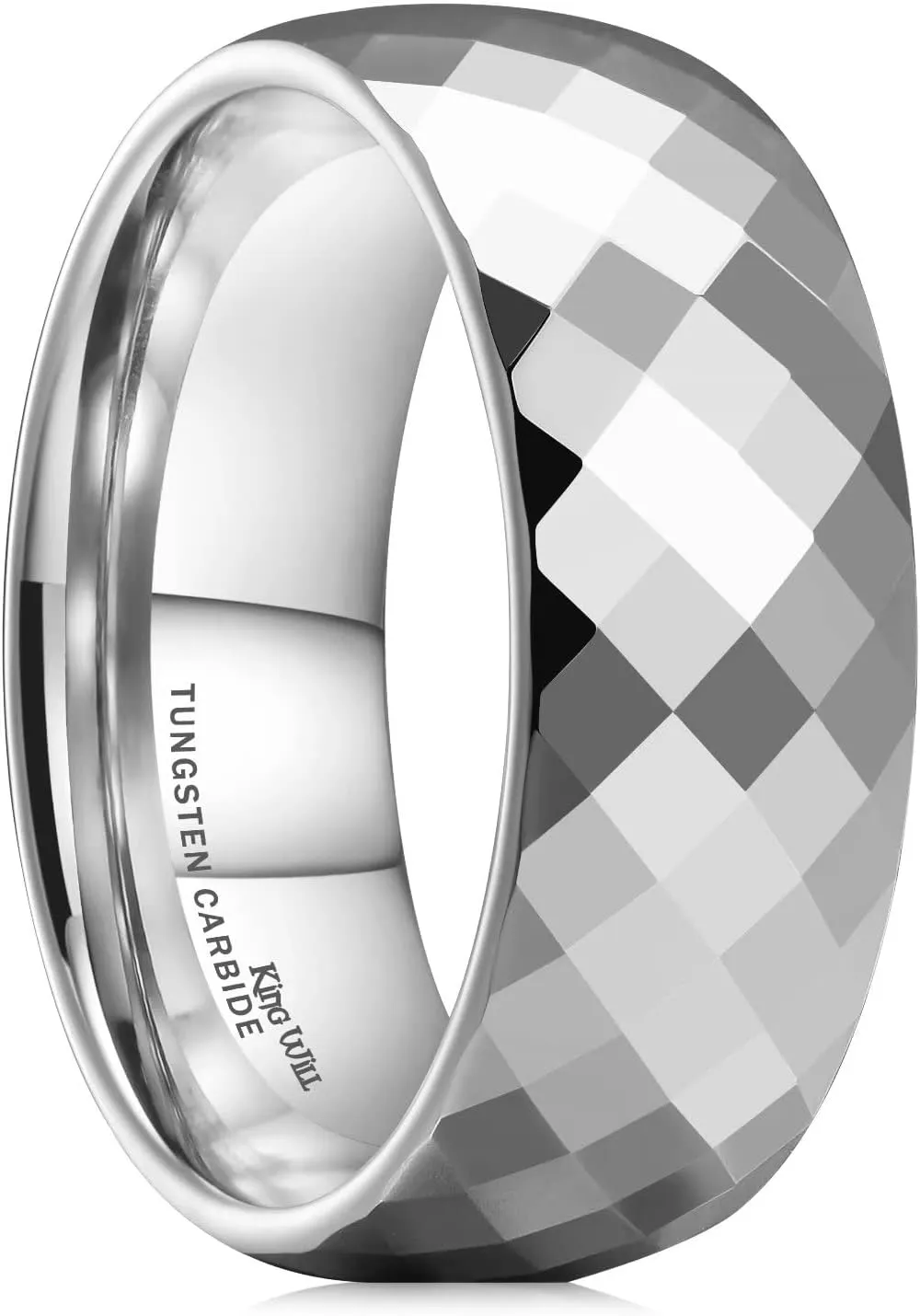 King Will Tungsten Carbide Wedding Ring for Men Women Promise Ring for Couple 2mm/4mm/6mm Black/Silver/Gold/Rose Gold Multi-faceted Shining Luster High Polished Wedding Band Comfort Fit