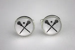 Lacrosse Sticks Cufflinks, Lacrosse Mens Jewelry, Gift for Men, Lacrosse