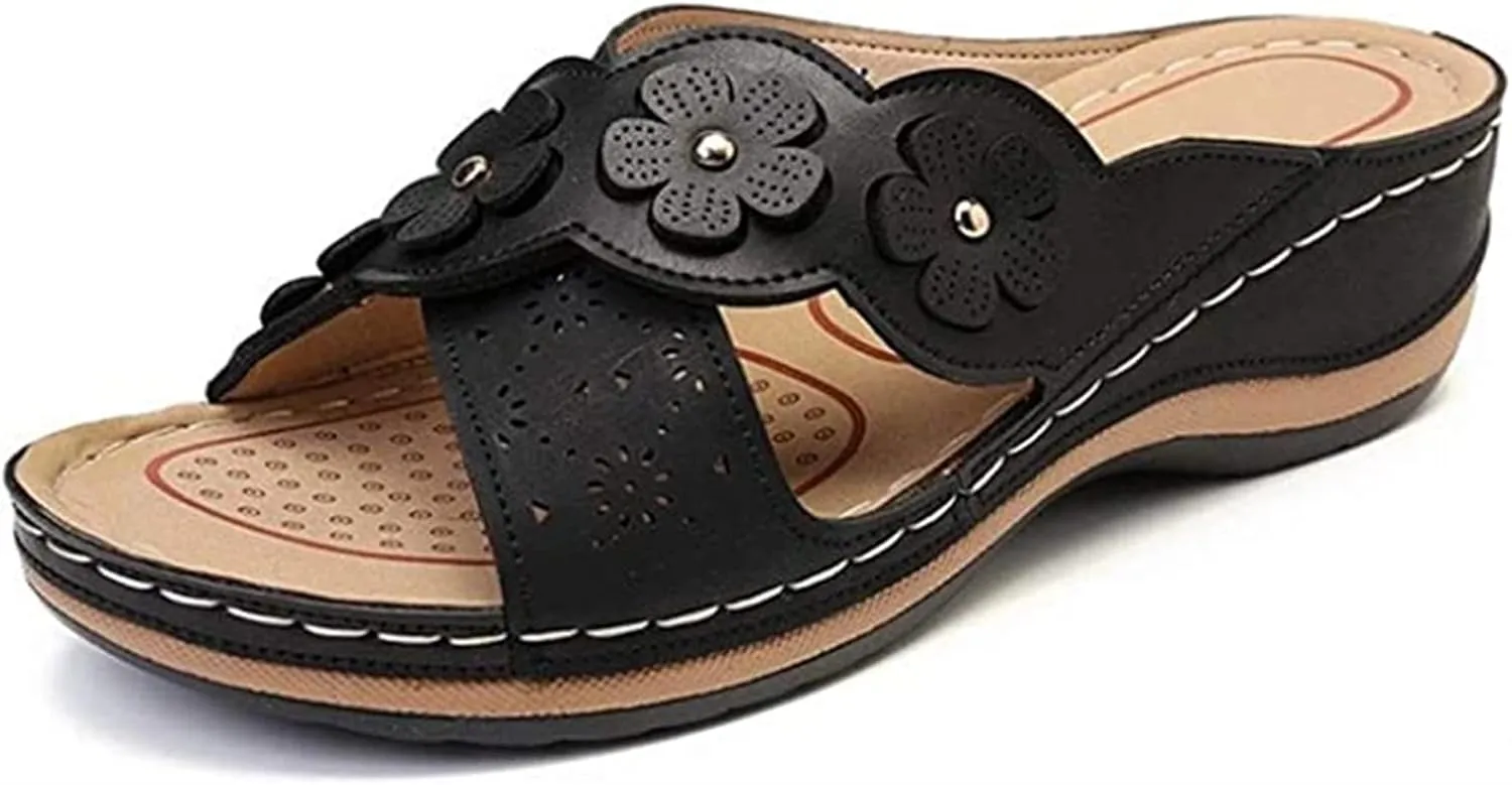 Ladmiple Orthopedic Sandals For Women Elegant Arch Support Flip Flops Dressy Summer Comfortable Walking Orthotic Slides