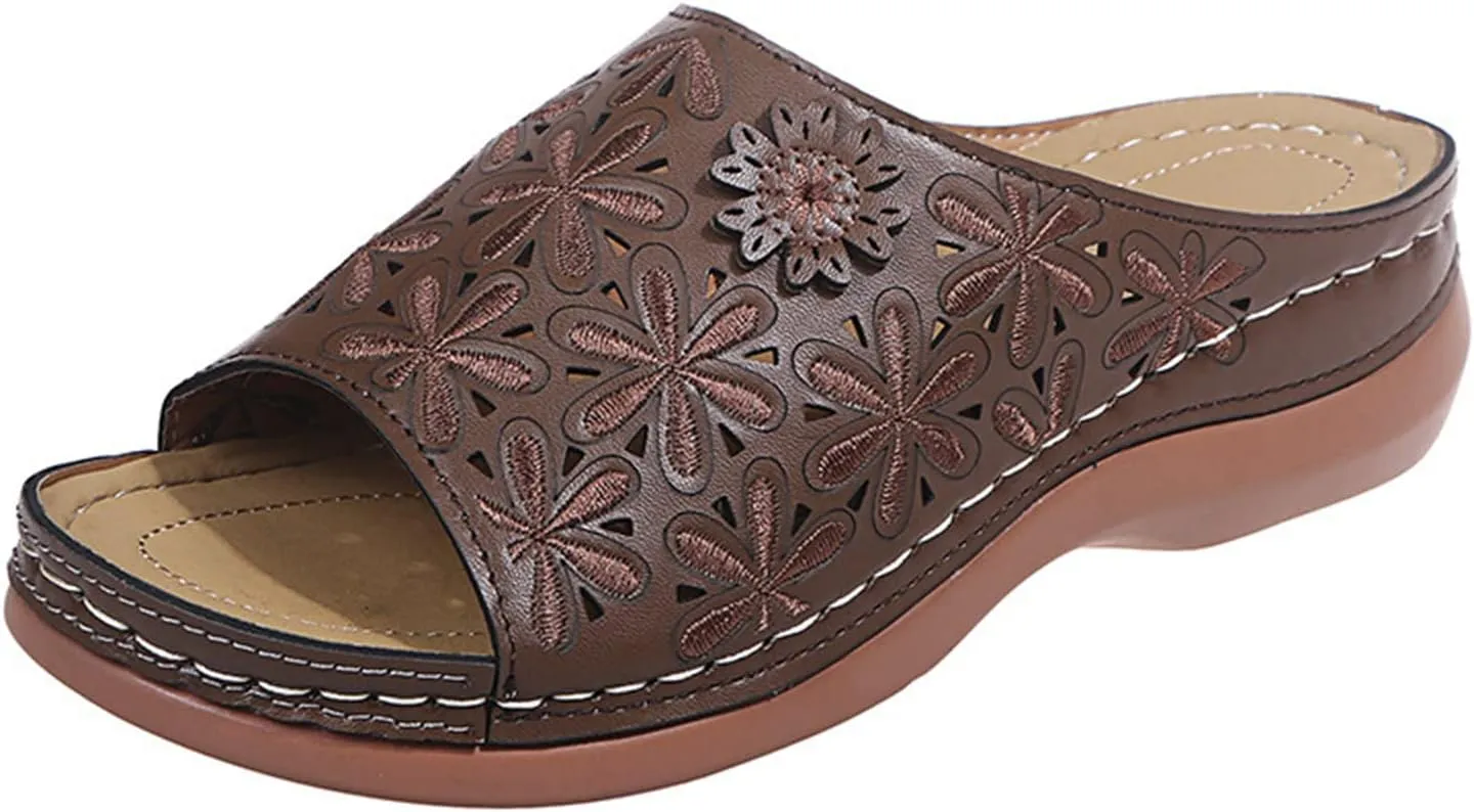Ladmiple Orthotic Sandals For Women Dressy Summer Orthopedic Arch Support Flip Flops Comfortable Walking Slides Beach Shoes