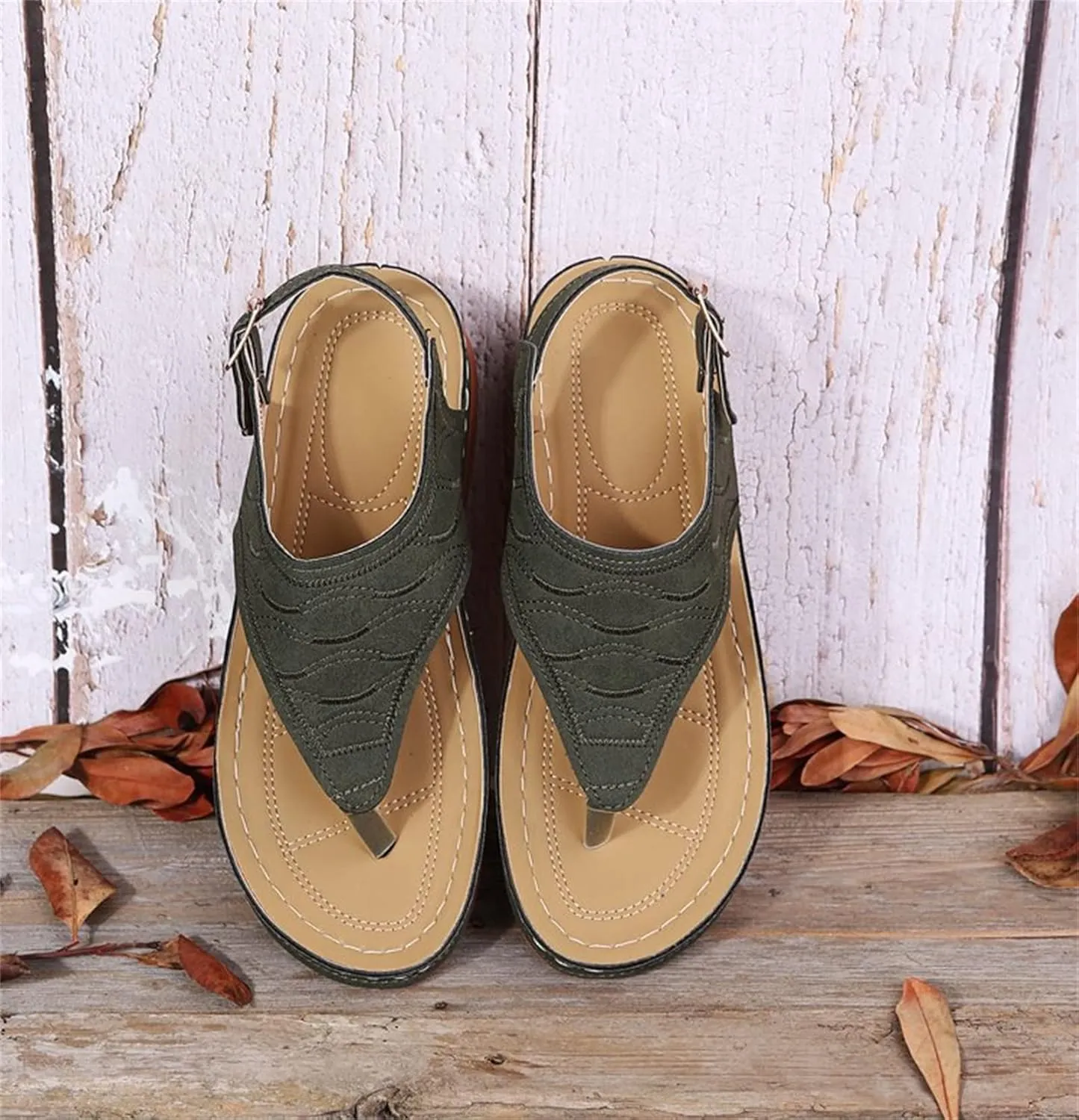 Ladmiple Orthotic Sandals For Women Wide Width Comfortable Orthopedic Slides Dressy Summer Flip Flops with Arch Support