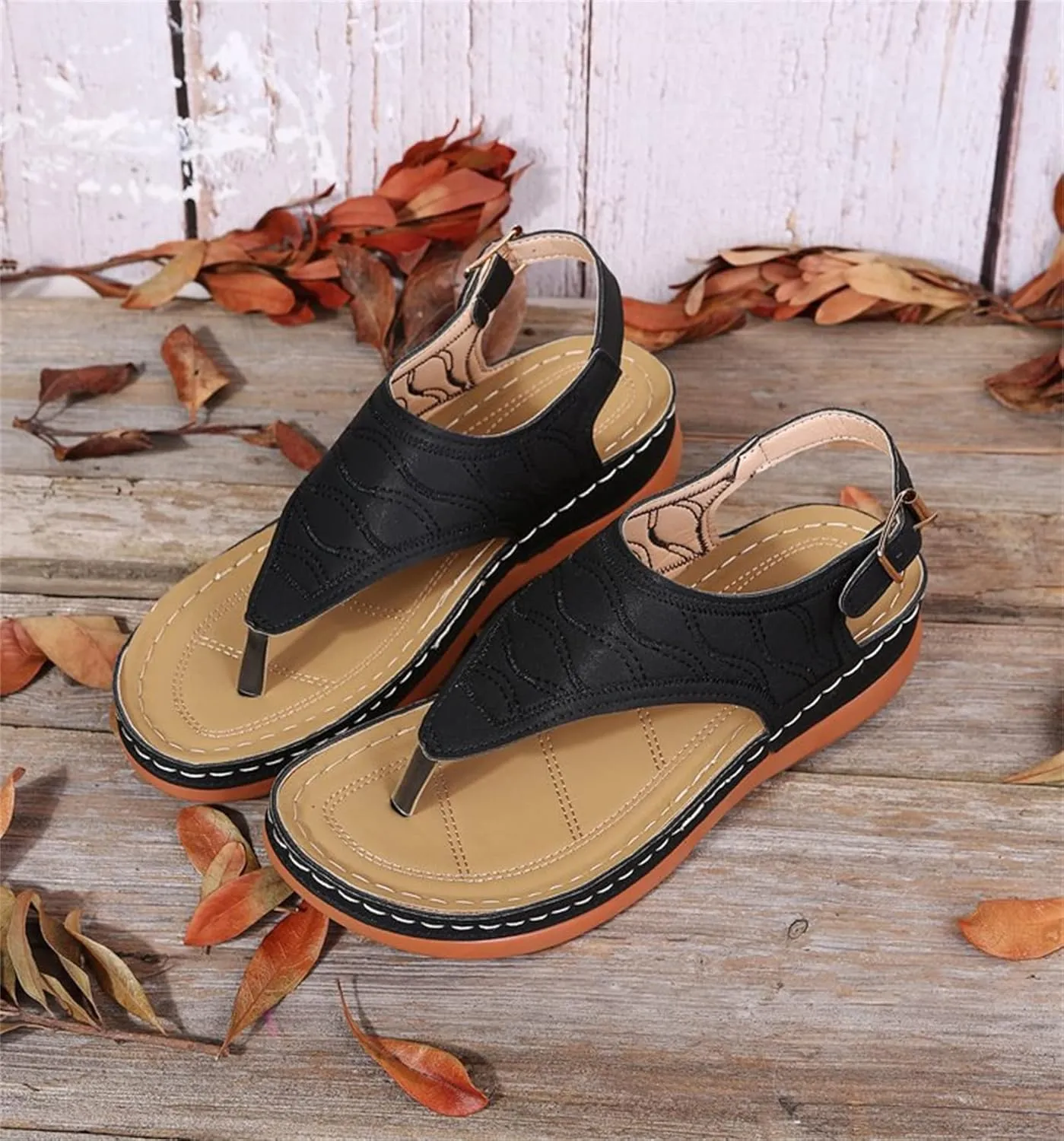 Ladmiple Orthotic Sandals For Women Wide Width Comfortable Orthopedic Slides Dressy Summer Flip Flops with Arch Support
