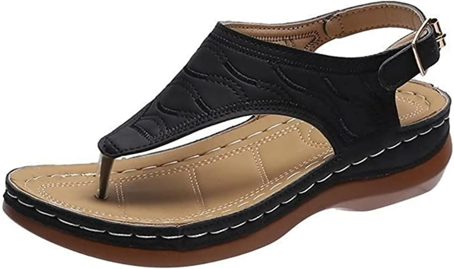 Ladmiple Orthotic Sandals For Women Wide Width Comfortable Orthopedic Slides Dressy Summer Flip Flops with Arch Support