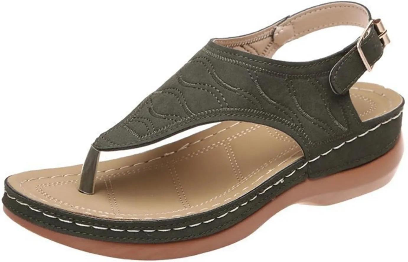 Ladmiple Orthotic Sandals For Women Wide Width Comfortable Orthopedic Slides Dressy Summer Flip Flops with Arch Support