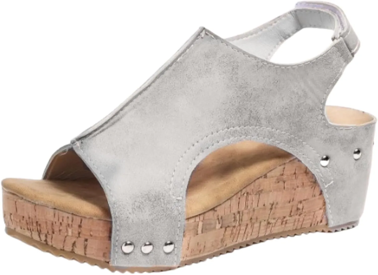 Ladmiple Platform Sandals Women Dressy Comfy Wedges Sandals Slip on Ankle Strap Open Toe Comfortable Casual Summer Dress Shoe