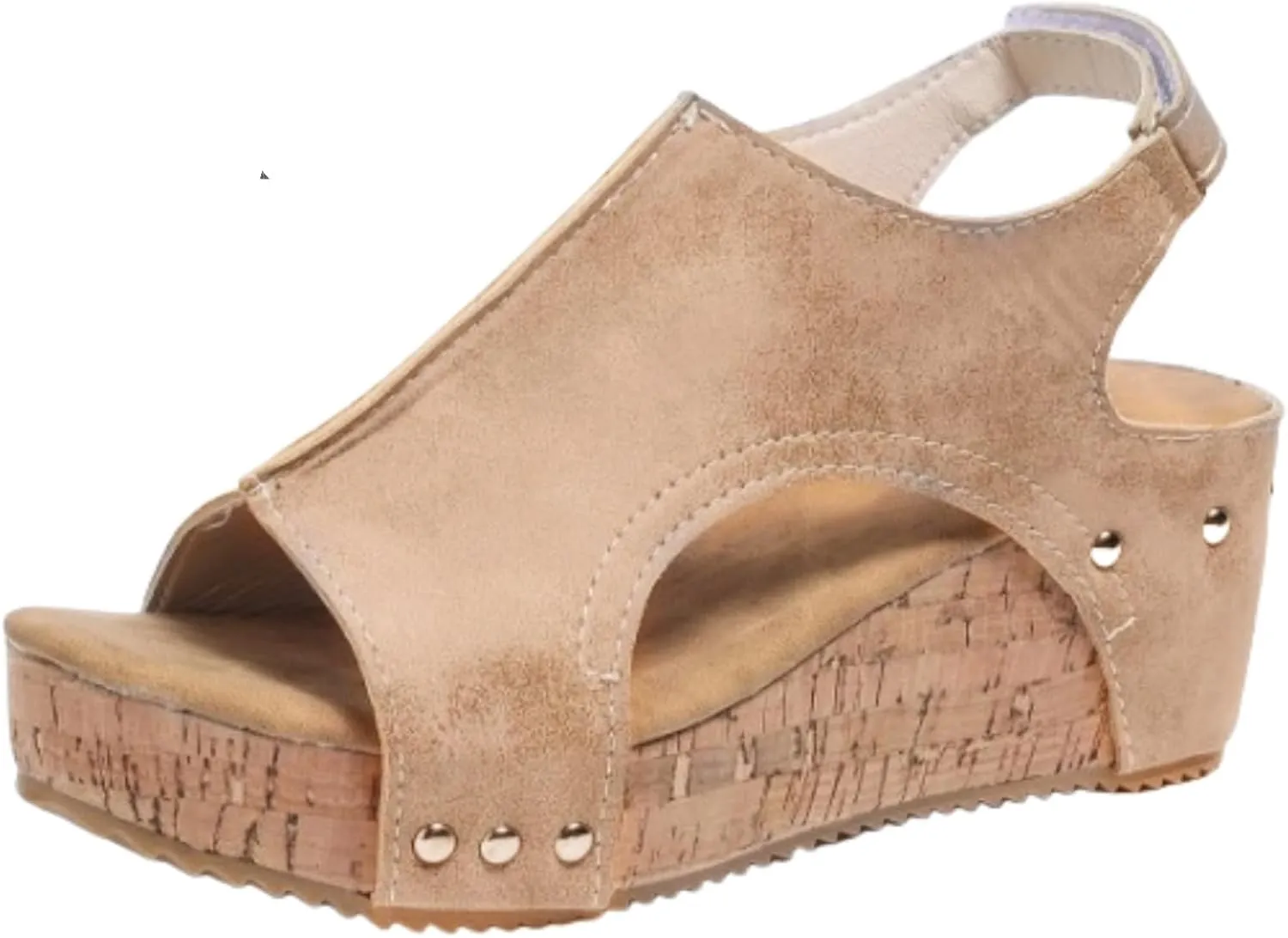 Ladmiple Platform Sandals Women Dressy Comfy Wedges Sandals Slip on Ankle Strap Open Toe Comfortable Casual Summer Dress Shoe