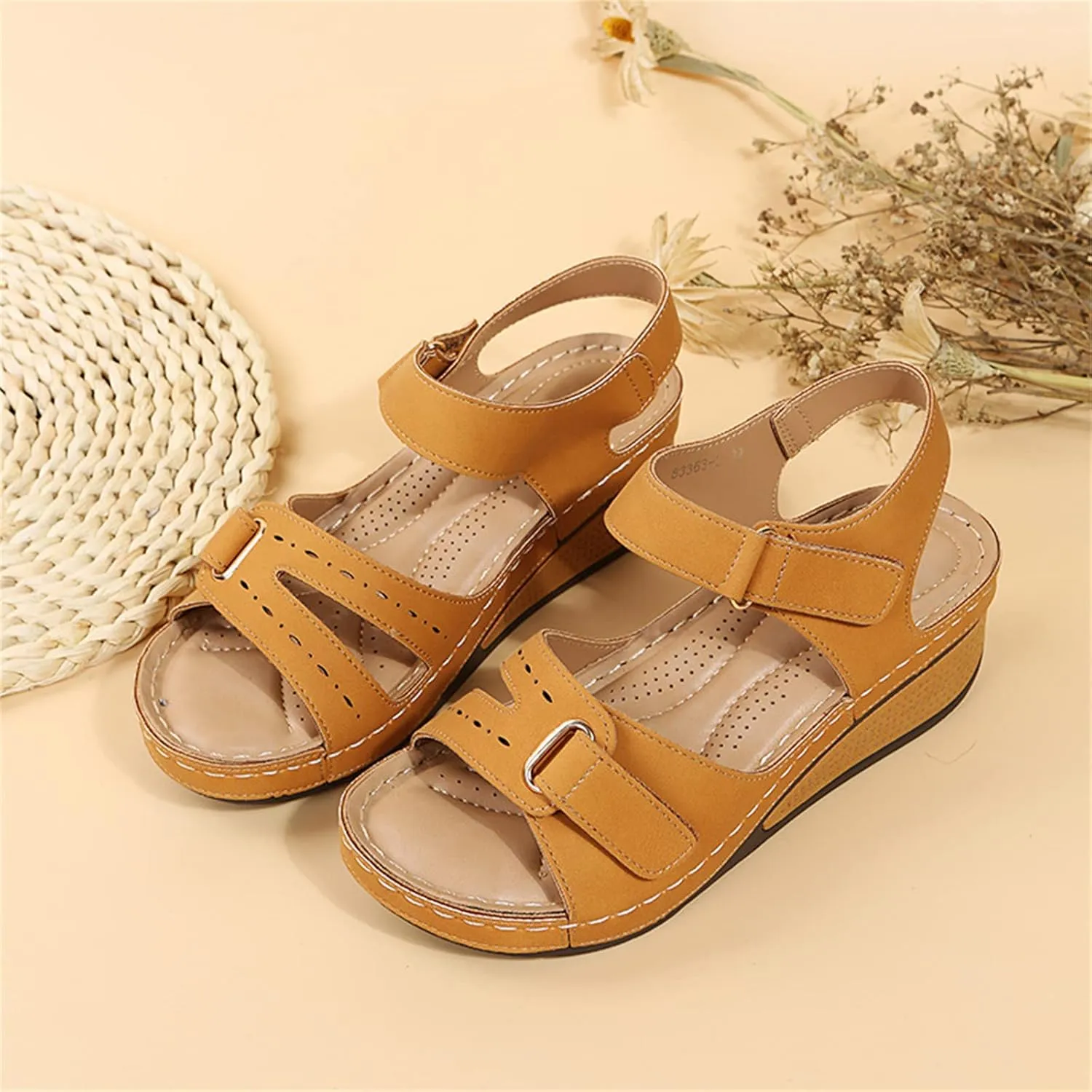 Ladmiple Sandals Women 2023 Fashion Floral Orthopedic Flip Flops Arch Support Comfy Slippers Casual Roman Open Toe Shoes