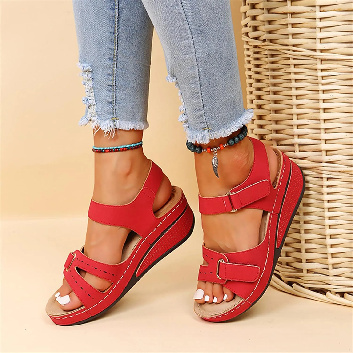 Ladmiple Womens Sandal Comfortable Causal 2023 Summer Flip Flop with Arch Support Beach Roman Open Toe Orthopedic Sandal