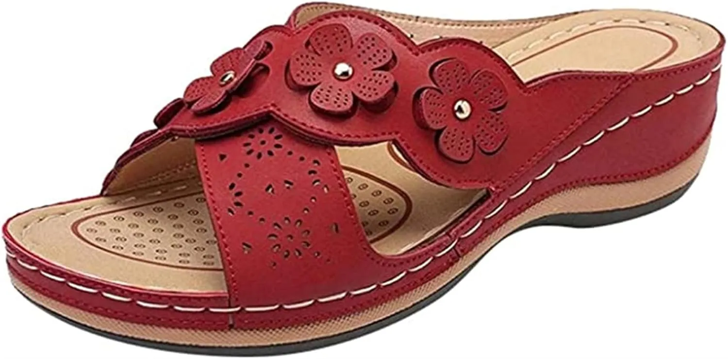 Ladmiple Womens Sandals Dressy Comfortable Fashion Orthotic Slides Orthopedic Slippers With Plantar Fasciitis Arch Support