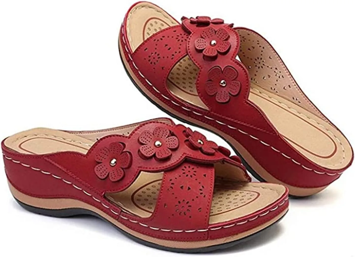 Ladmiple Womens Sandals Dressy Comfortable Fashion Orthotic Slides Orthopedic Slippers With Plantar Fasciitis Arch Support