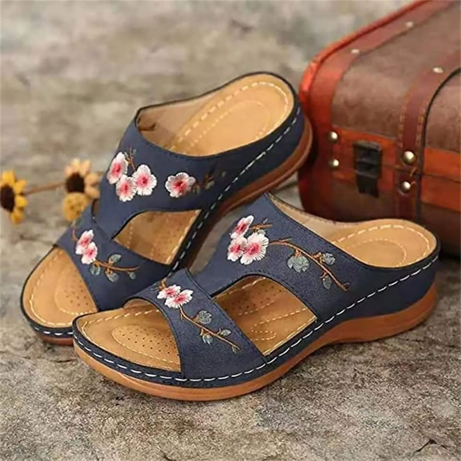 Ladmiple Womens Sandals With Arch Support Dressy Orthotic Slides Comfortable Orthopedic Walking Flip Flops Beach Summer Shoes