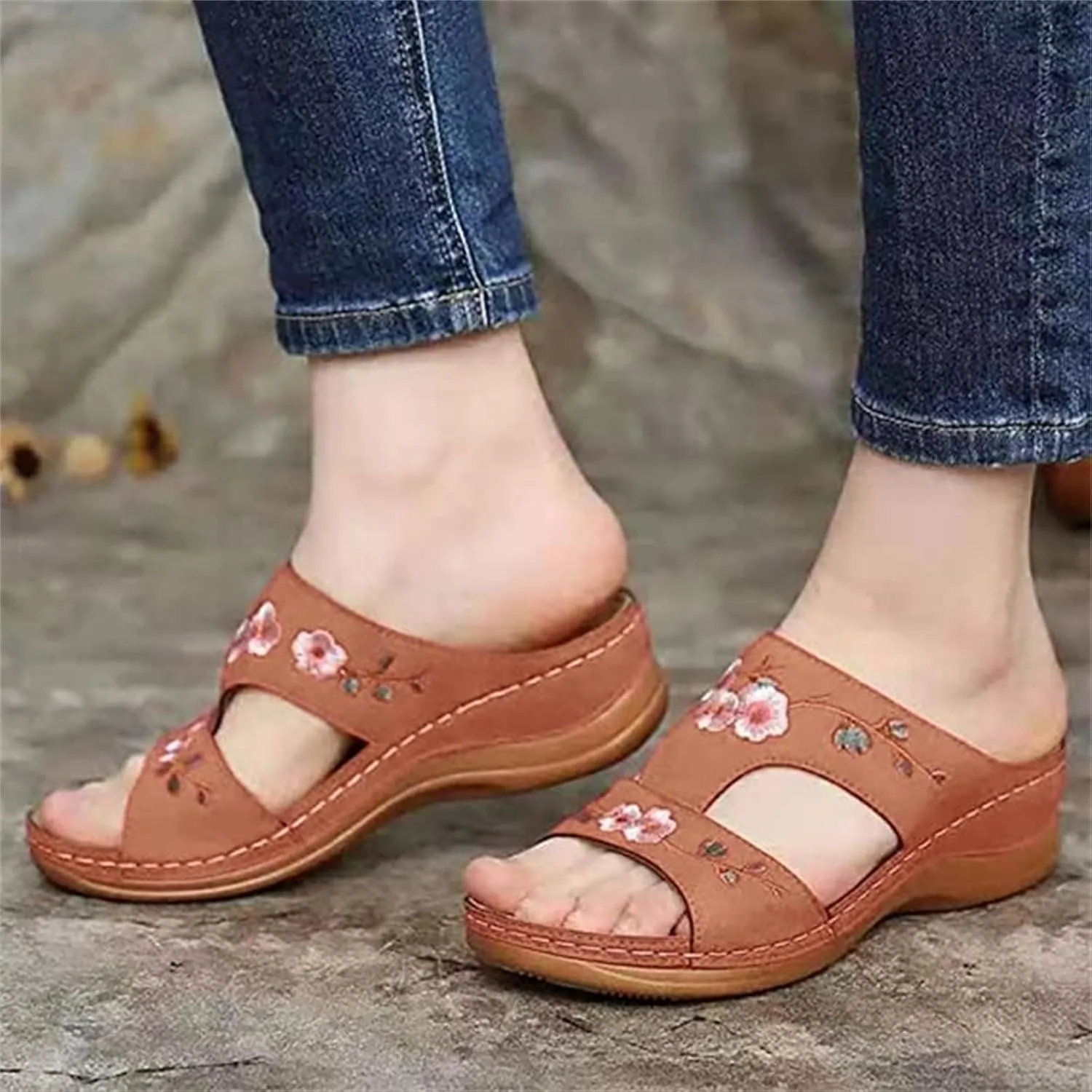Ladmiple Womens Sandals With Arch Support Dressy Orthotic Slides Comfortable Orthopedic Walking Flip Flops Beach Summer Shoes