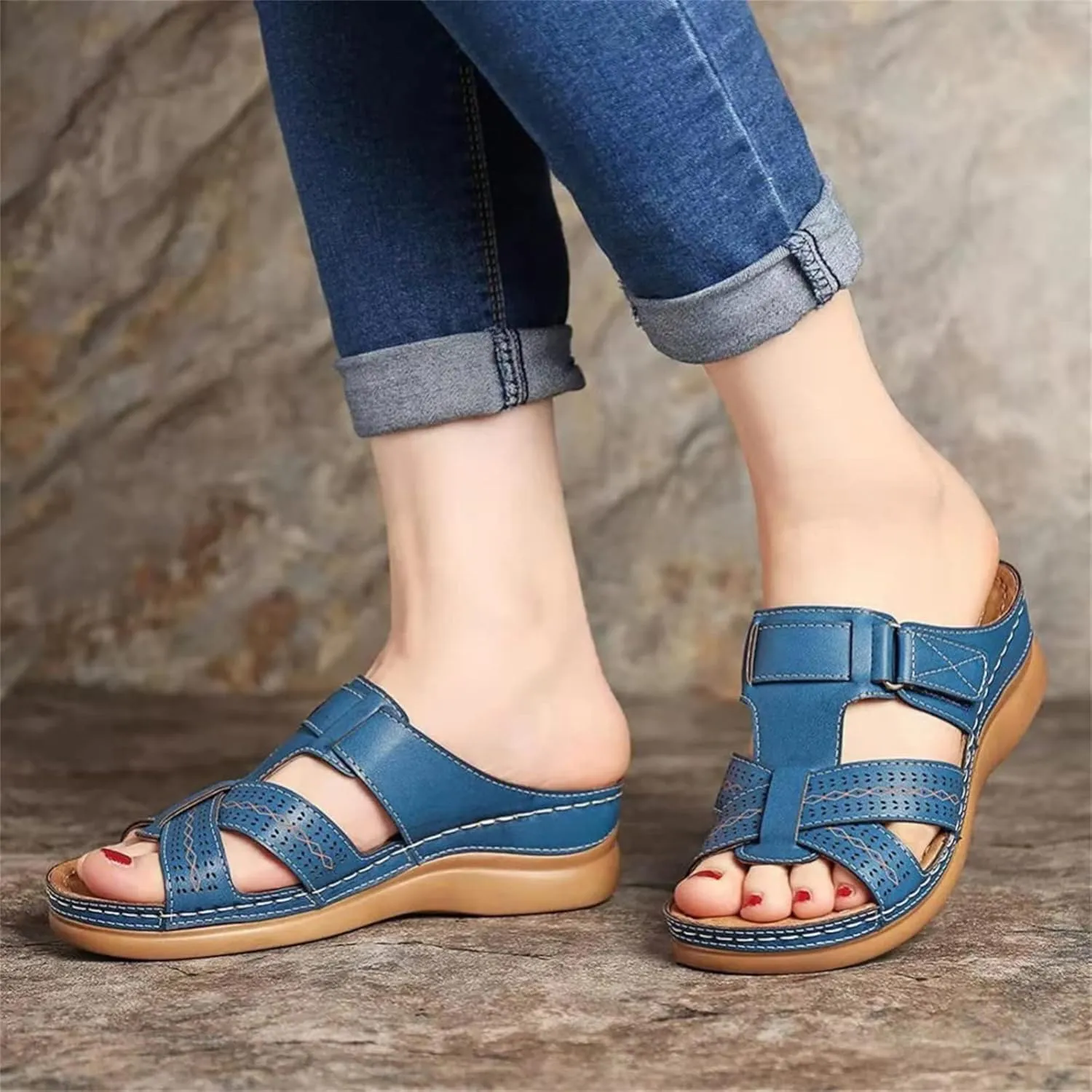 Ladmiple Womens Sandals With Arch Support Plantar Fasciitis Comfortable Orthotic Flip Flops Dressy Summer Orthopedic Slides