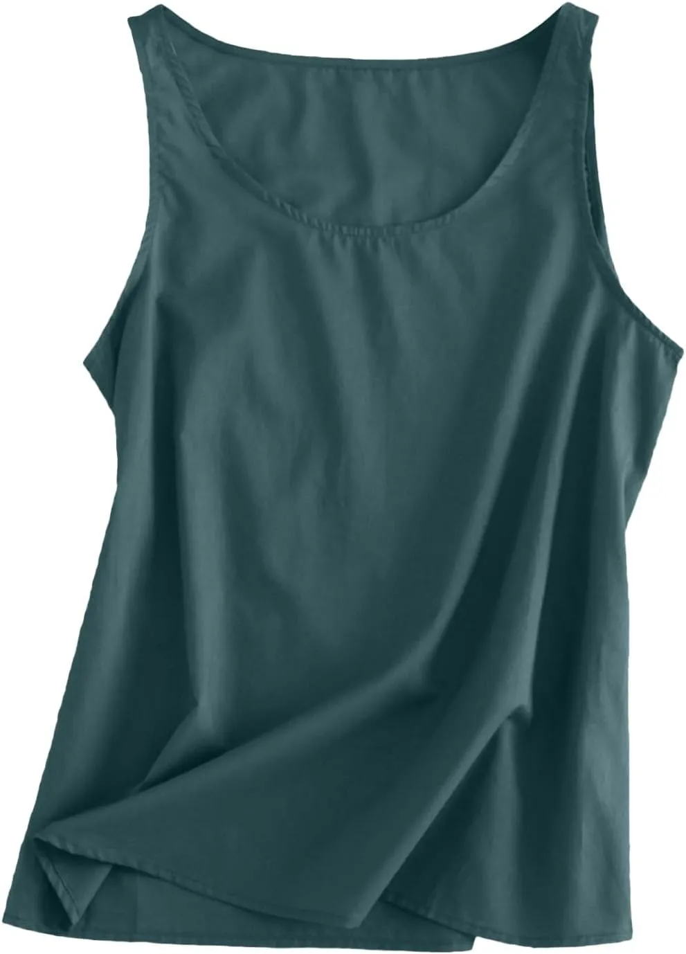 Linen Tank Tops for Women 2025 Summer Vacation Casual Tops Loose Fit Sleeveless Scoop Neck Camisole Shirt Lightweigh