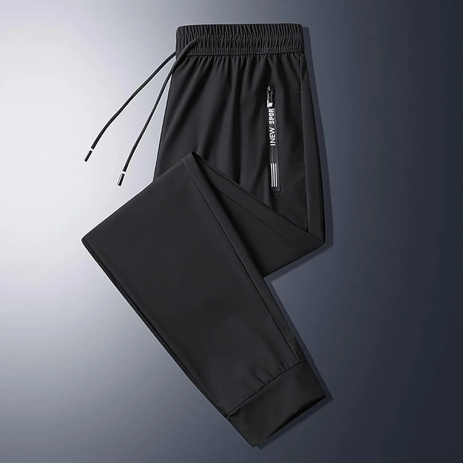 Litetao Mens Pants Casual Relaxed Fit Unisex Stretch Quick Drying Pants Casual Summer Drawstring Sports Pant with Pockets