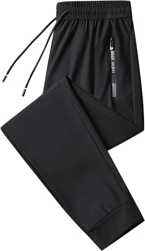 Litetao Mens Pants Casual Relaxed Fit Unisex Stretch Quick Drying Pants Casual Summer Drawstring Sports Pant with Pockets