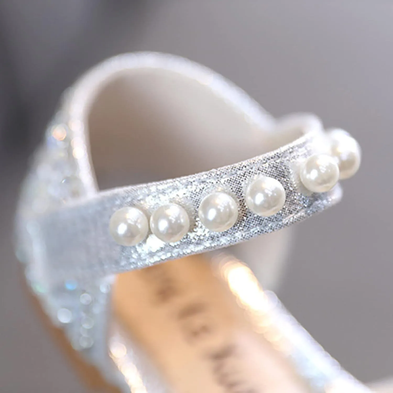 Little Toddler Girls Dress Shoes Sequin Rhinestone Non Slip Sandals Princess School Wedding (Silver, 13.5 Little Child)