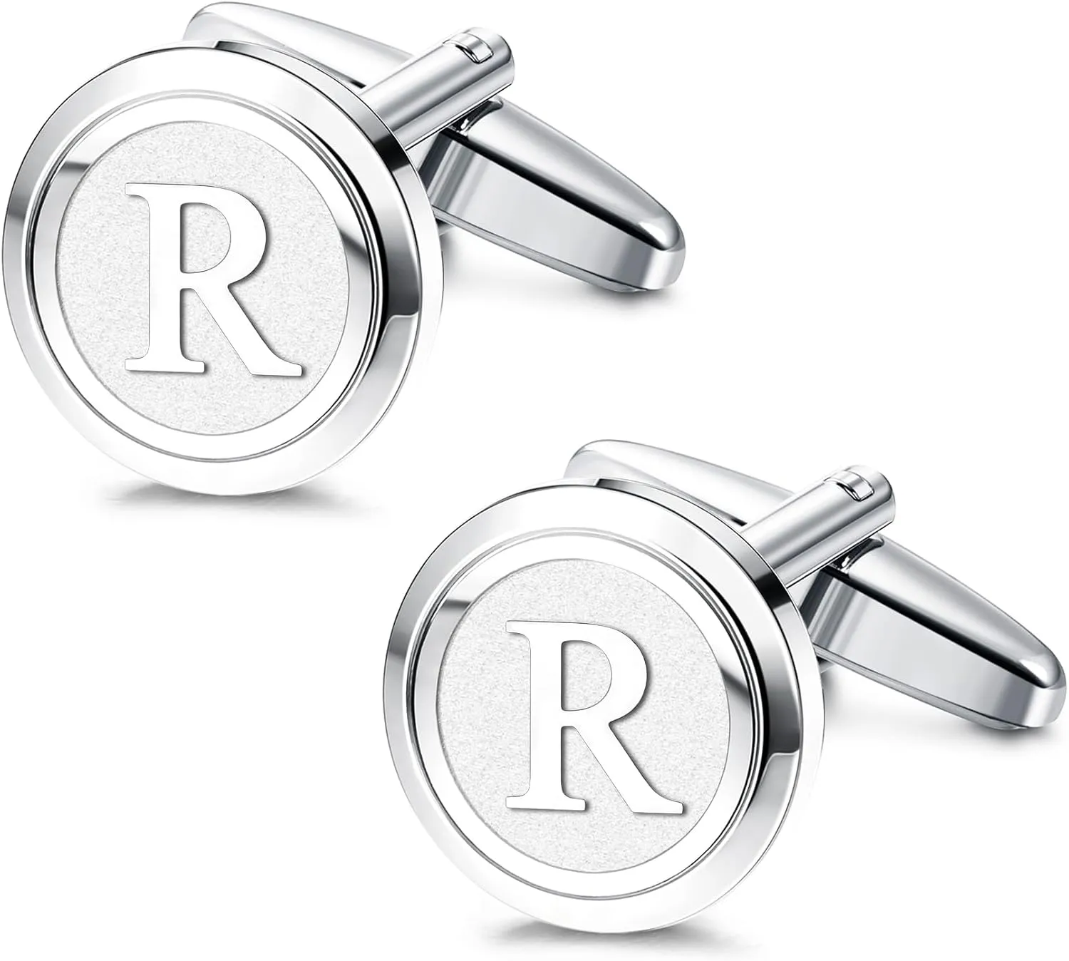 LOYALLOOK Initial Gold Cufflinks for Men Gold Cuff Links Personalized Copper CuffLinks Letter Cufflinks Gift for Groom Husband Father