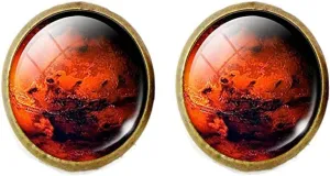 Mars Cufflinks Mars Cufflinks, Mars Jewelry, Galaxy Universe Space Planet Cufflinks, Chains Christmas Gift for Men