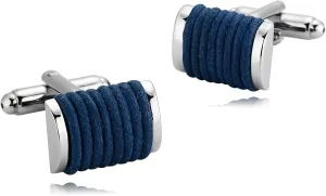 Men Cufflinks Shirts, Men Cufflinks Blue Stainless Steel Rectangle for Man Business Wedding