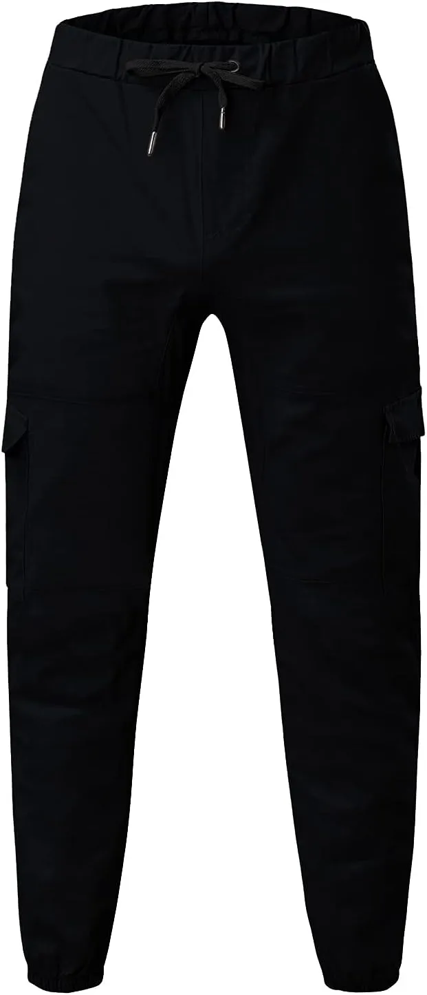 Men' S Leisure Relaxed Fit Pants Joggers Hiking Cargo Pants Solid Multi-Pocket Trousers Overalls Gym Sweatpants