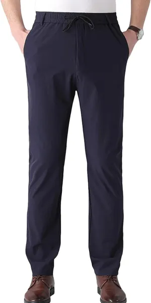 Men's Classic-Fit Wrinkle-Resistant Flat-Front Chino Pant Straight-Fit Casual Stretch Khaki Pant Relaxed Pant
