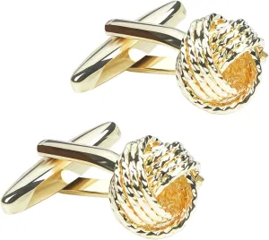 Men's Classic Metal Knot Tuxedo Shirt Cufflinks for Men Bridegroom Wedding Business Clothing Gift with Box