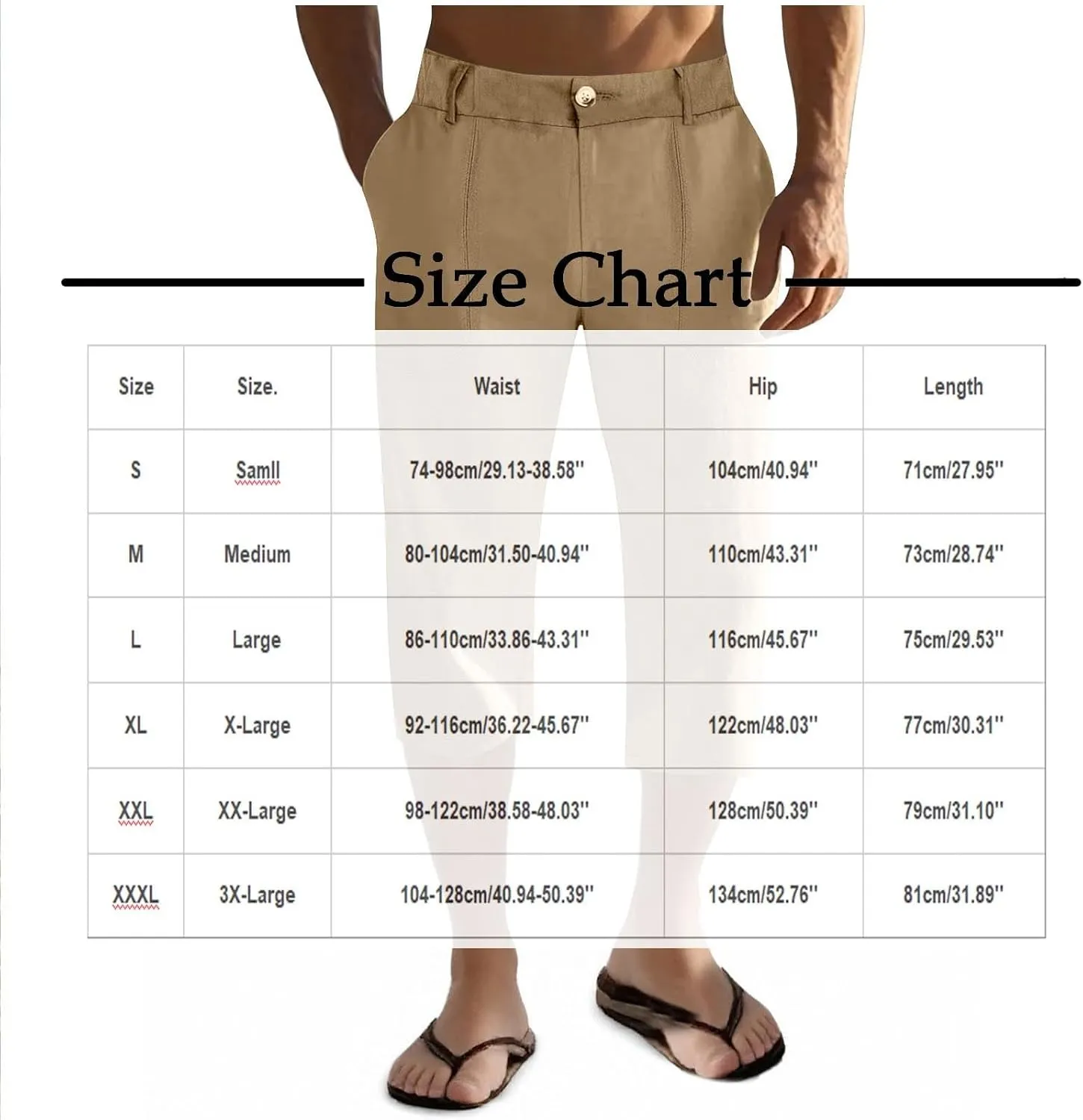 Mens Cropped Linen Pants with Button Closure Relaxed Fit Casual Beachwear Pants for Men Summer Style