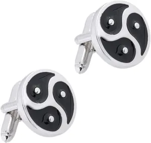 Men's Cufflinks Mens Suit Shirt Cufflinks Round Tai Chi Design Decorative Cuff Nails for Uniform and Dress