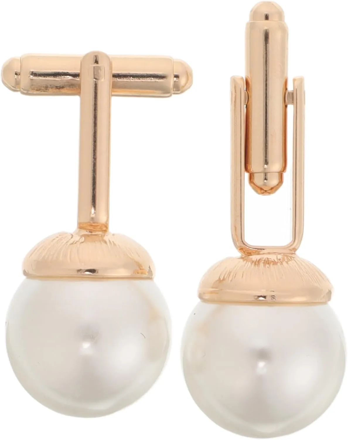 Men's Fashionable Pearl Cufflinks Gold French Cuff Links Business Shirt Sleeve Buttons Wedding Tie Clip