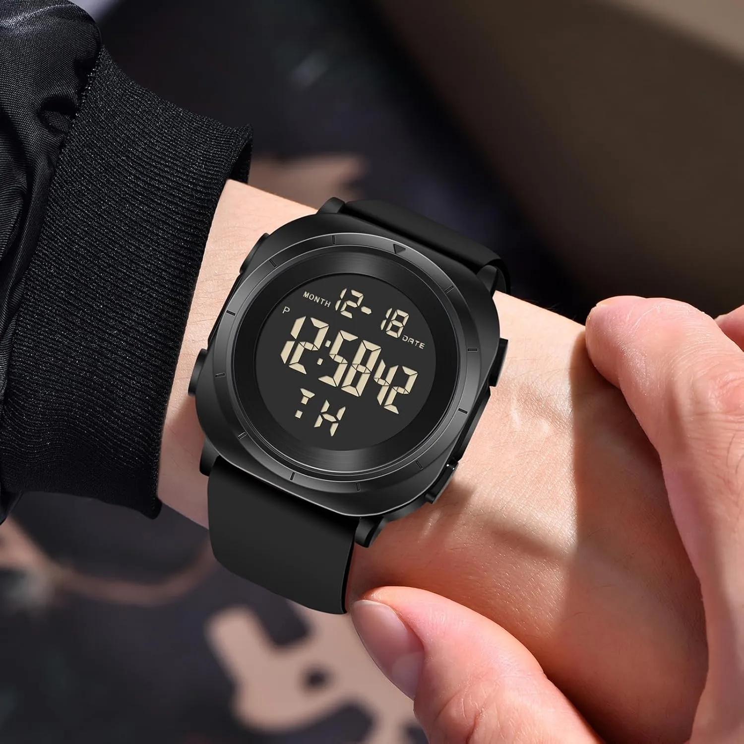Mens Gold Digital Waterproof Running Wrist Watch for Men Military Sports Tactical Dive Cheap Men's Wrist Watches Digital Black and Silver