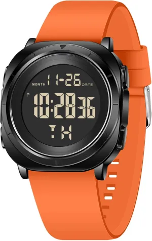 Mens Gold Digital Waterproof Running Wrist Watch for Men Military Sports Tactical Dive Cheap Men's Wrist Watches Digital Black and Silver