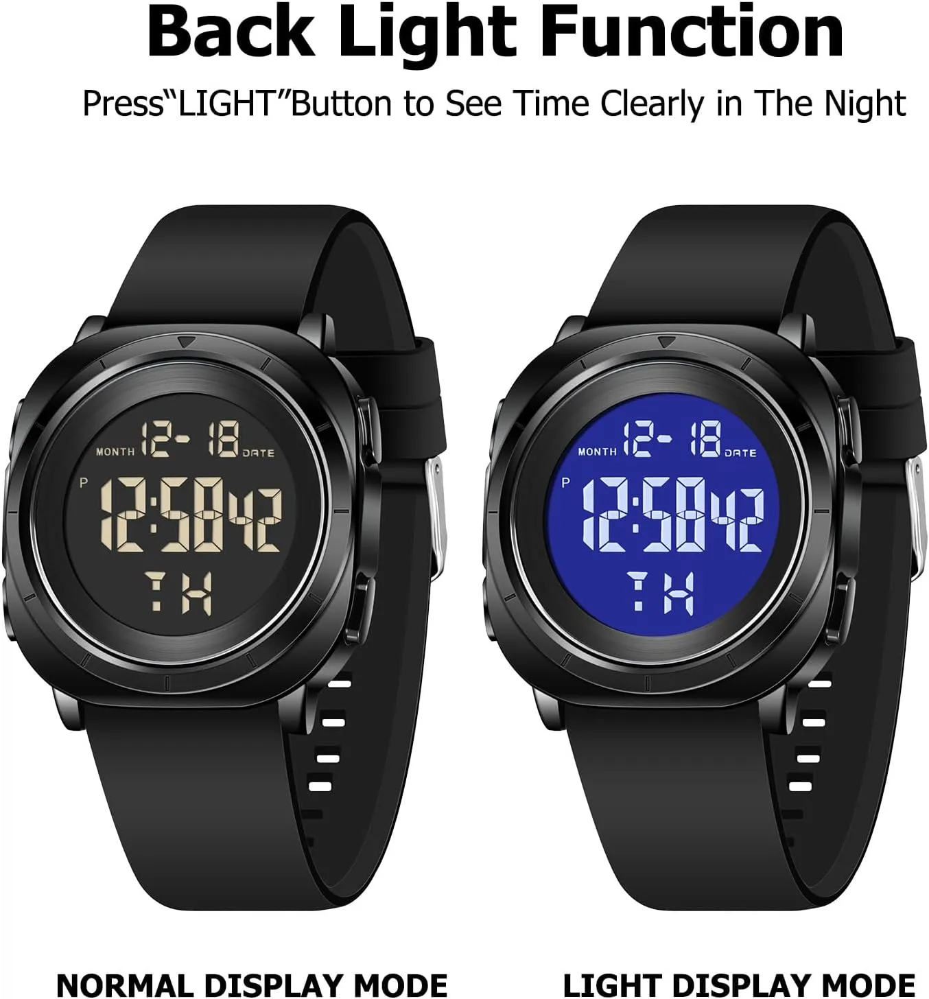 Mens Gold Digital Waterproof Running Wrist Watch for Men Military Sports Tactical Dive Cheap Men's Wrist Watches Digital Black and Silver