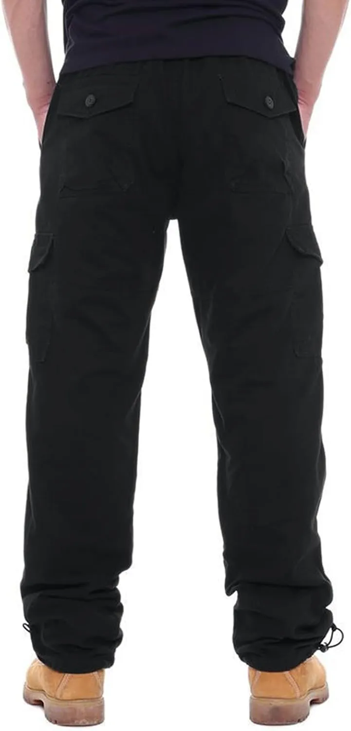 Mens Khaki Pants Relaxed Stretch Big and Tall Mens Sweatpants with Pockets Hiking Pants Match Pants Casual Slim Fit