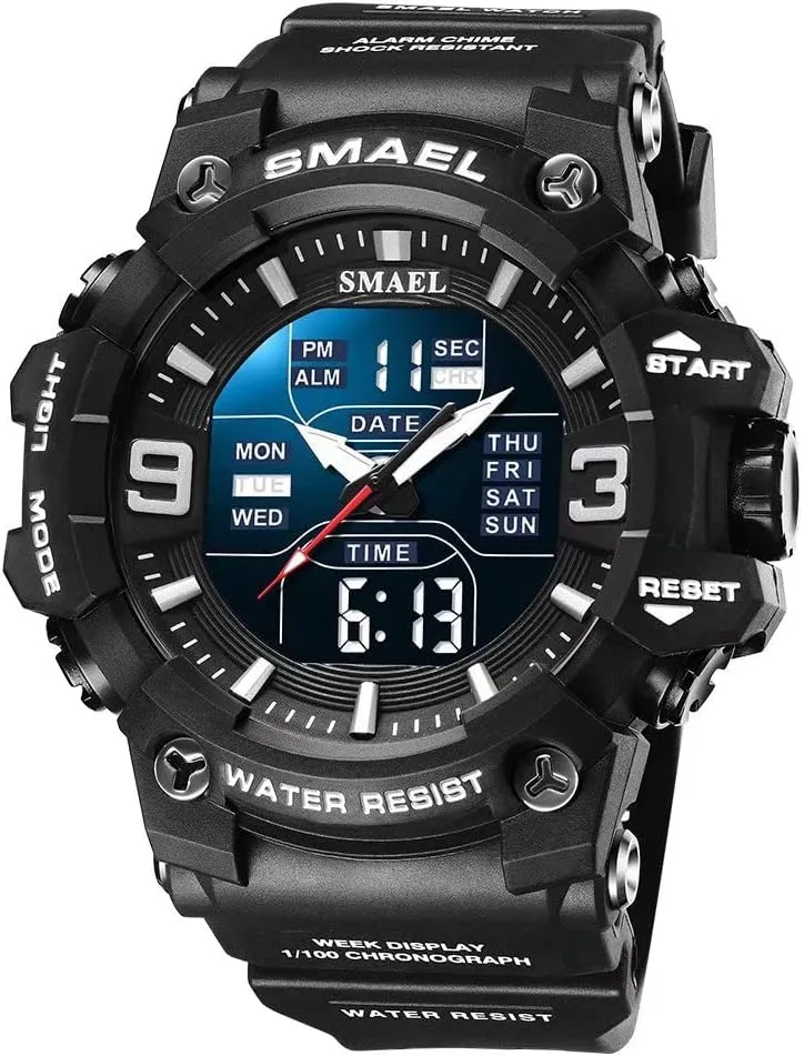 Men's Military Watches Outdoor Sports Watch Waterproof LED Date Alarm Digital Analog Wrist Watches for Men