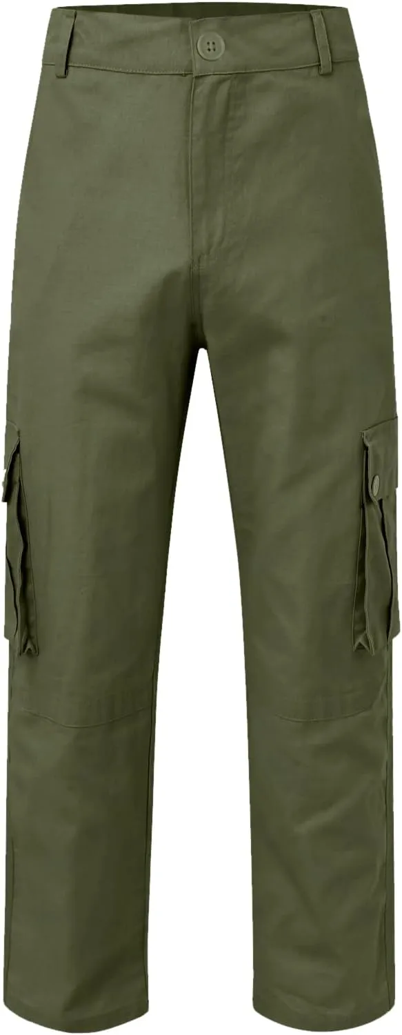 Men's Slim Fit Cargo Pants Casual Pants Relaxed Fit Wide Leg Straight Overalls Trousers with Multiple Pockets