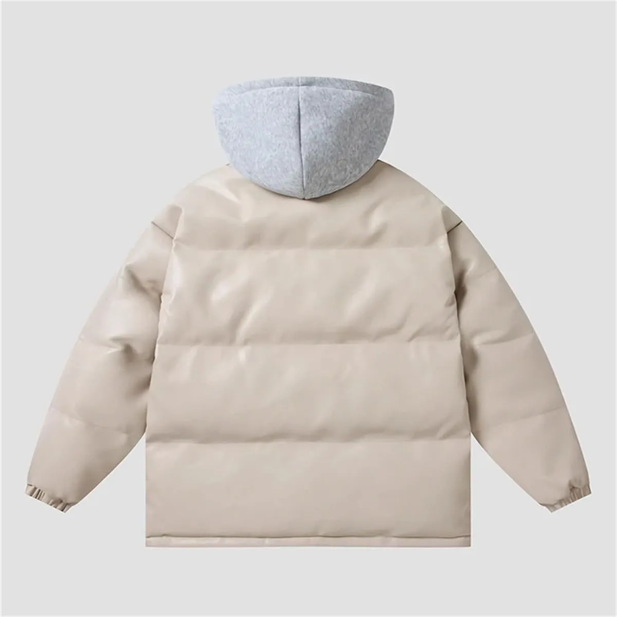 Mens Warm Thick Trendy Hooded Parkas Casual Cotton-Padded Jacket Coats