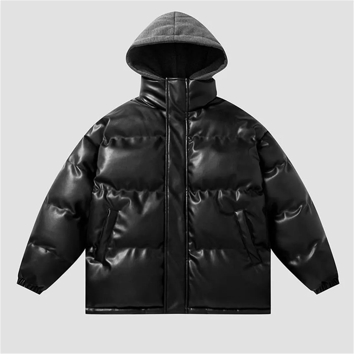 Mens Warm Thick Trendy Hooded Parkas Casual Cotton-Padded Jacket Coats