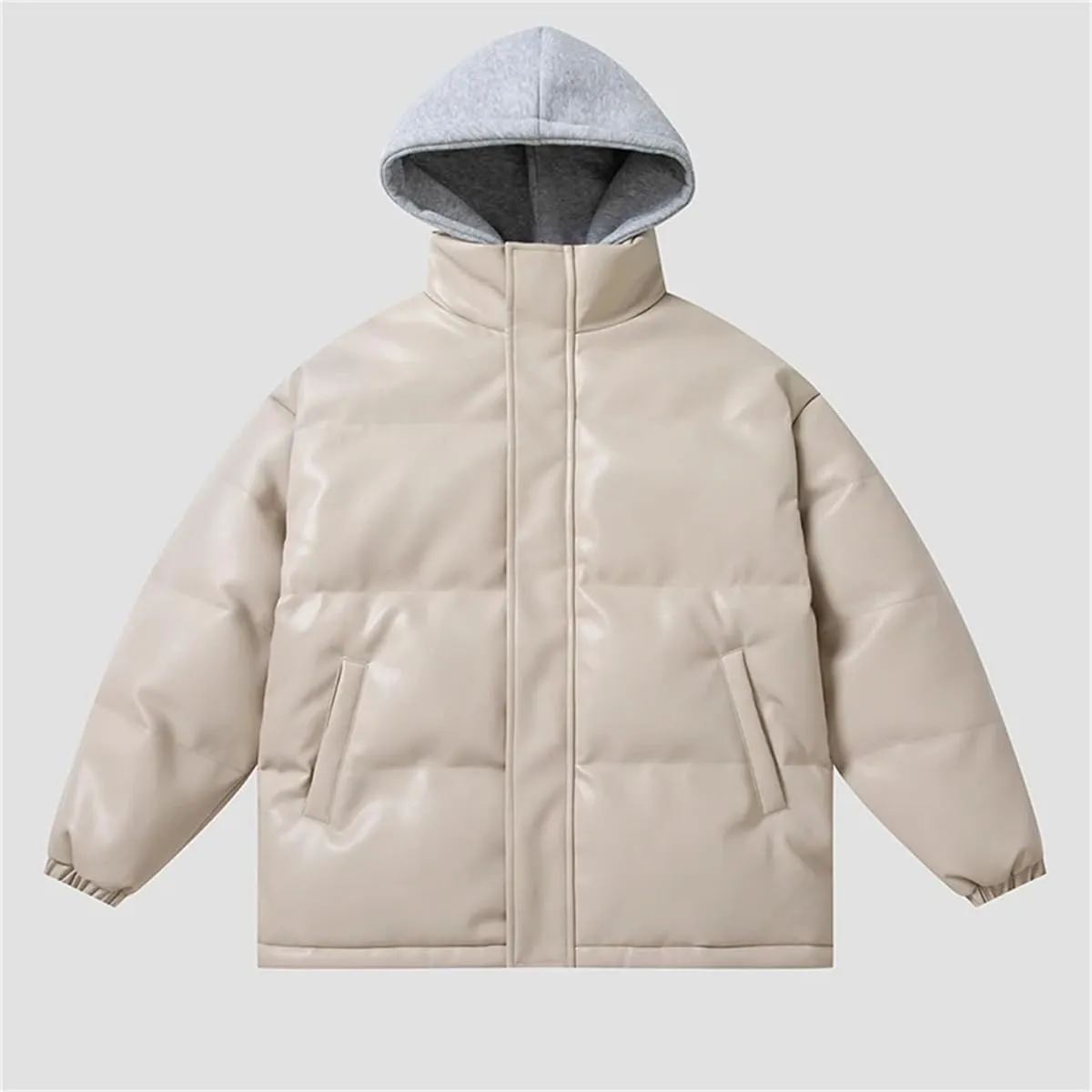 Mens Warm Thick Trendy Hooded Parkas Casual Cotton-Padded Jacket Coats