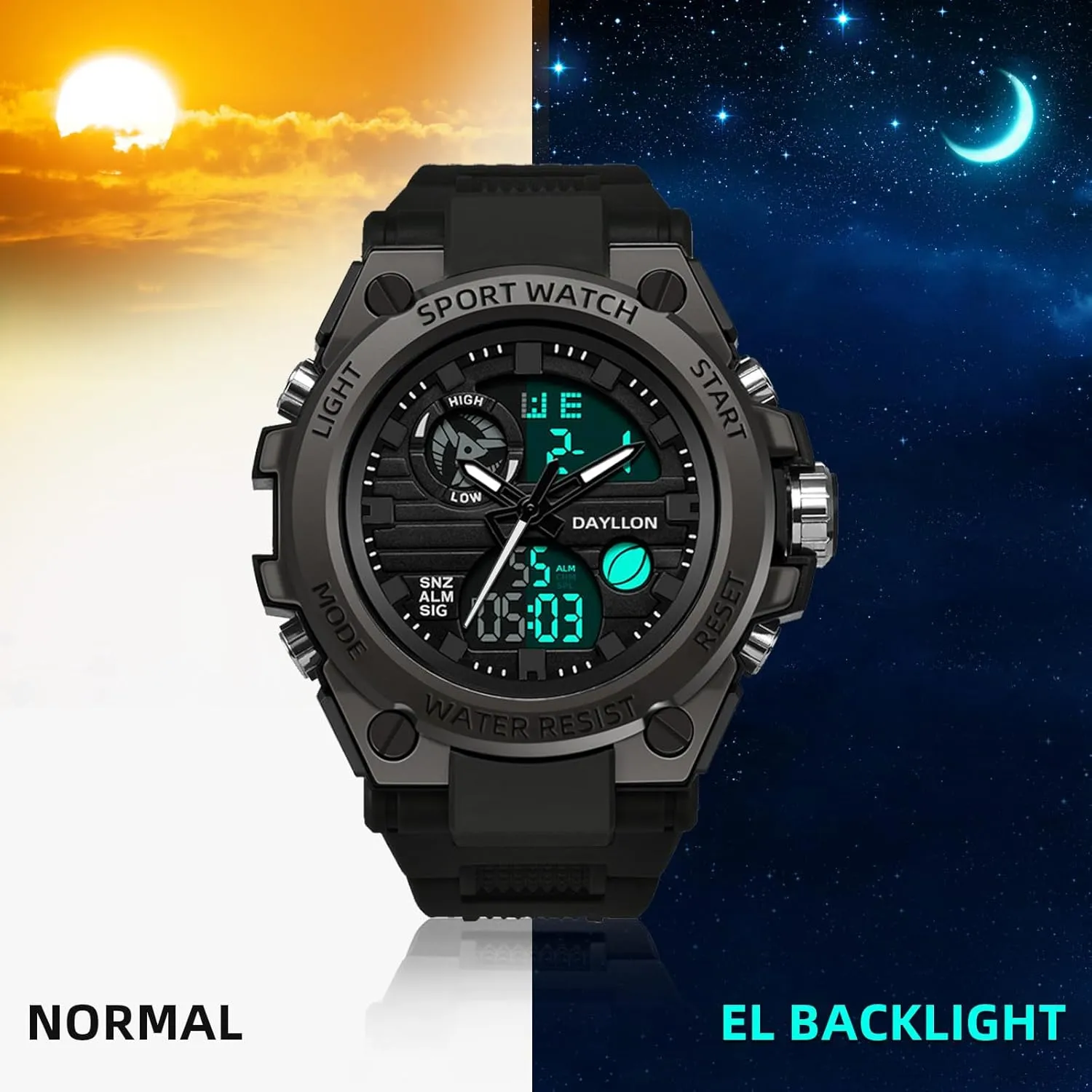 Mens Watch Military Sports Outdoor Waterproof Watches for Men Date Multi Function Tactics Alarm Stopwatch Analog Watches
