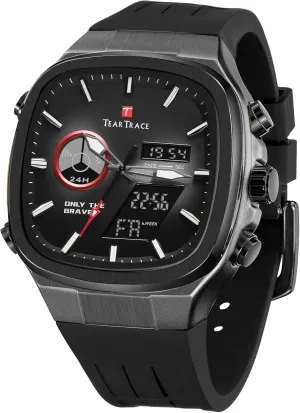 Mens Watches Analog Digital Quartz Waterproof Sport Watches for Men Chronograph Alarm Multifunctional Wrist Watch with Silicone Strap