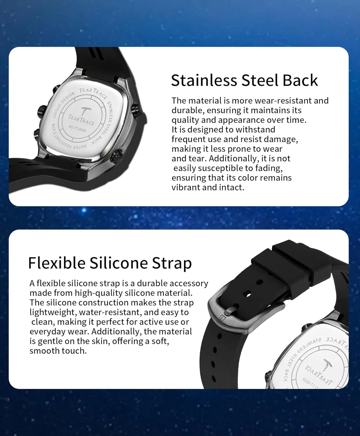 Mens Watches Analog Digital Quartz Waterproof Sport Watches for Men Chronograph Alarm Multifunctional Wrist Watch with Silicone Strap