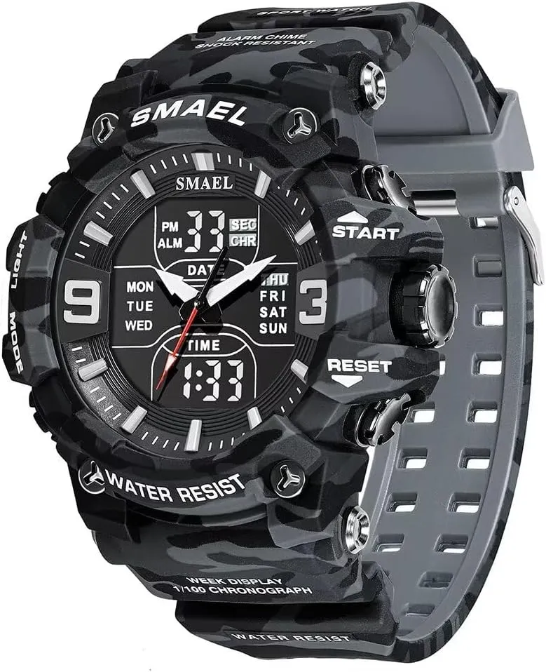 Men's Watches Outdoor Sports Military Digital Watch Waterproof LED Date Alarm Wrist Watches for Men