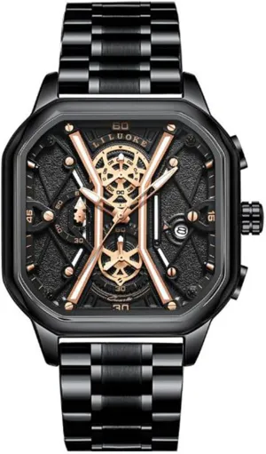 Mens Watches, Wrist Watches Luminous Design, Big Face Fashion Quartz Black Watch 30ATM, Casual Watch for Men Unique Gifts for Men