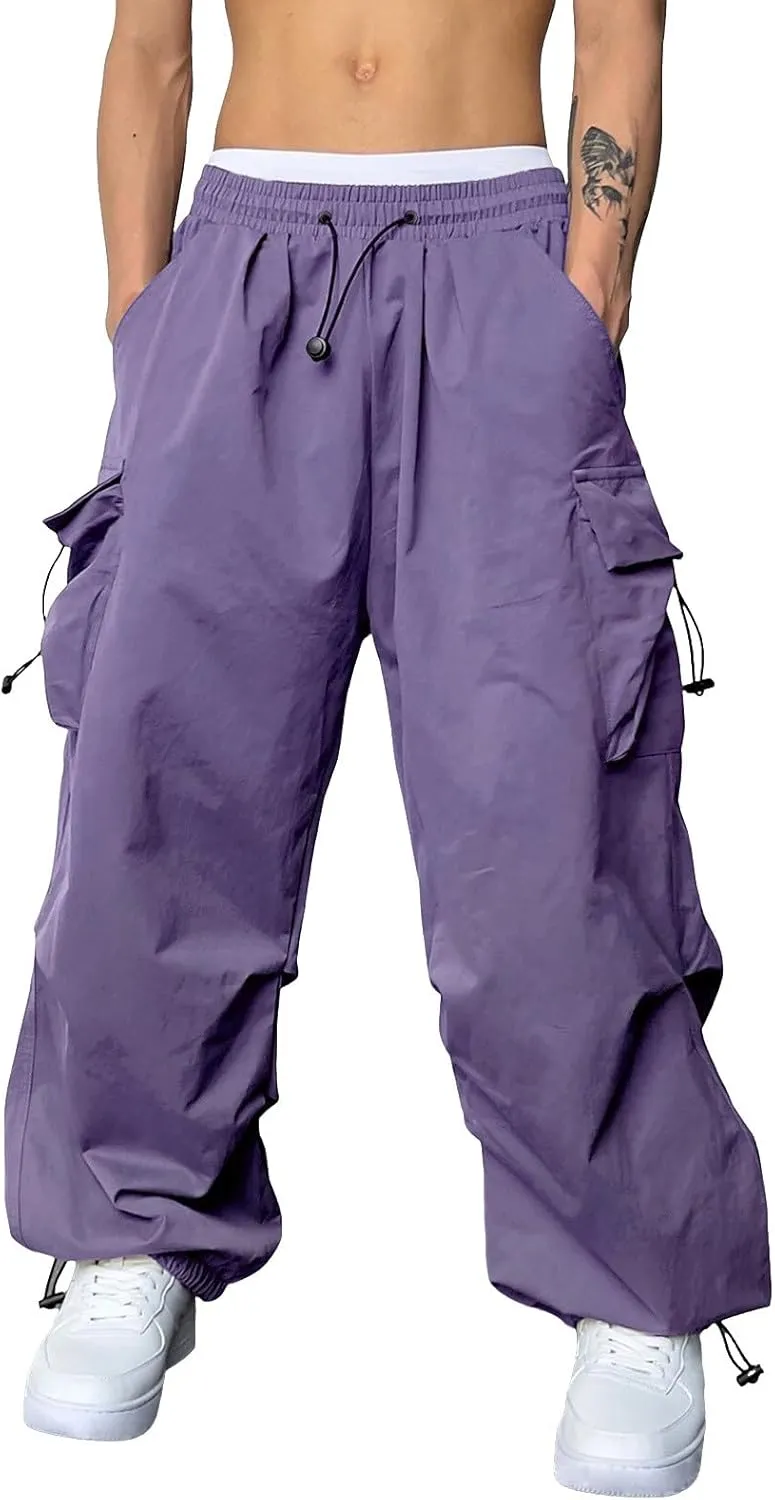 Men's Work Pants Loose Big Wide Leg Trousers Side Pockets 4 Pockets Casual Sports Trousers Sweatpants for Men
