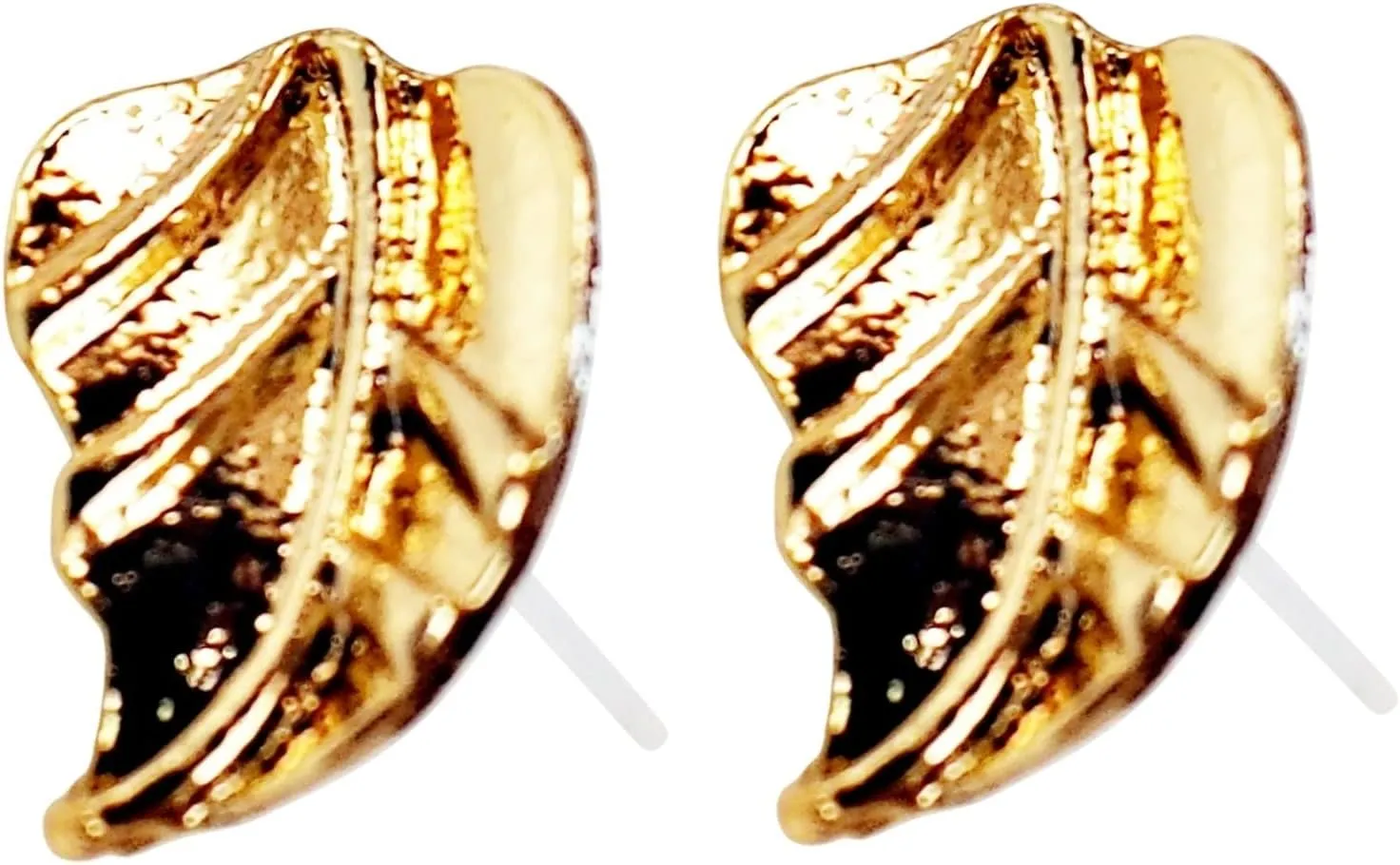 Miyabi Grace Women's Elegant Gold Leaf Resin Plastic Post Earrings Hypoallergenic For Sensitive Ears