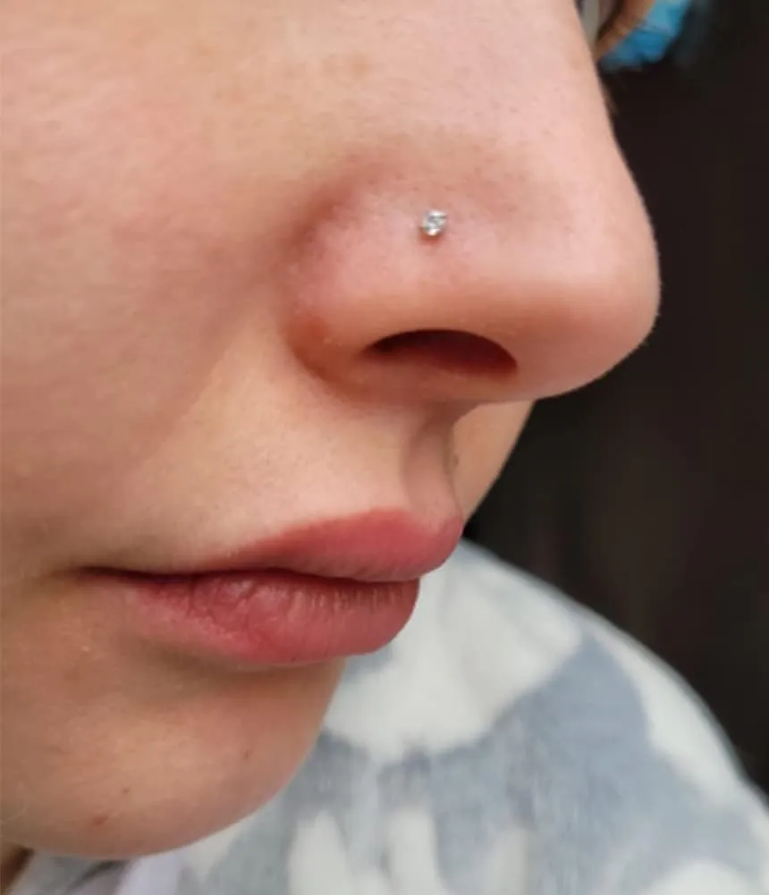 MODRSA Hoop Nose Rings - 20g L Shape Studs, Surgical Steel Corkscrew Hoops